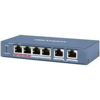 Switch Hikvision DS-3E0106HP-E, 4-Port, PoE