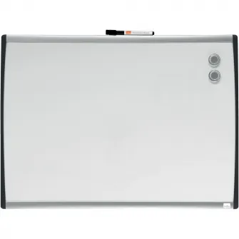 Tabla NOBO, 58x43 cm, magnetica, include marker si magneti, alb, rama arcuita gri-negru