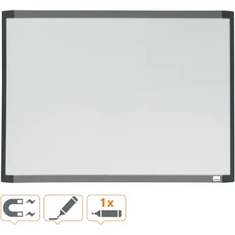 Tabla NOBO, 58x53 cm, magnetica, include marker si magneti, alb, rama alba, gri sau neagra