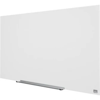 Tabla NOBO Diamond Widescreen 45", sticla, 100x56 cm, magnetica, include marker, tavita si magneti, alb