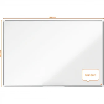 Tabla NOBO Premium Plus, otel lacuit, 150x100 cm, magnetica, include marker si tavita, alb
