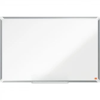 Tabla NOBO Premium Plus, otel lacuit, 90x60 cm, magnetica, include marker si tavita, alb