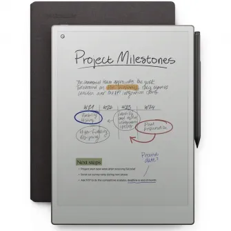 Tableta ePaper reMarkable Paper Pro, 11.8'', 2160x1620, 64 GB, Wi-Fi, Grey + Marker Plus + Book Folio in Mosaic Weave - Basalt