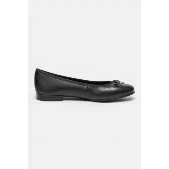 Tamaris, Balerini de piele, Negru, 37