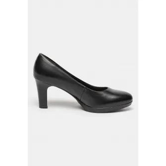 Tamaris, Pantofi de piele cu toc clasic, Negru, 36