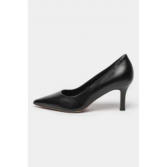 Tamaris, Pantofi din piele intoarsa cu varf ascutit, Negru stins, 38
