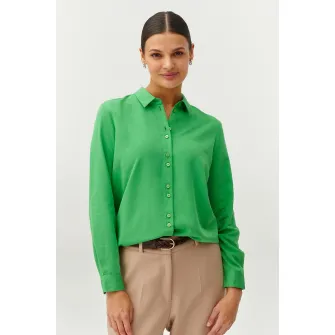 Tatuum, Camasa cu model uni si guler clasic, Verde, 34