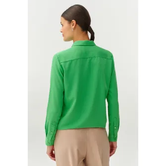 Tatuum, Camasa cu model uni si guler clasic, Verde, 34
