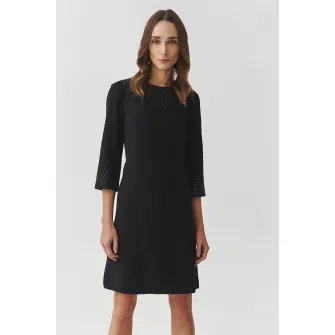 Tatuum, Rochie evazata cu strasuri, Negru, 38