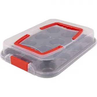 Tava 12 briose cu capac Lamart Dolce, 35 x 26.4 cm