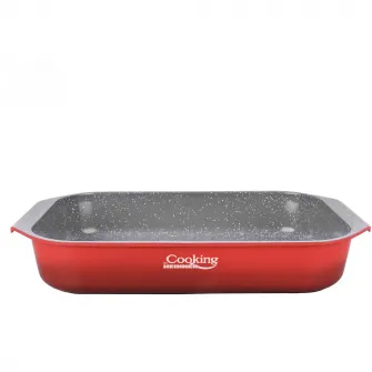 Tava Cooking by Heinner Red Line, aluminiu turnat, acoperire ceramica, 39.5 x 26 x 6.3 cm