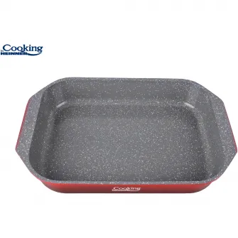 Tava Cooking by Heinner Red Line, aluminiu turnat, acoperire ceramica, 39.5 x 26 x 6.3 cm