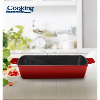 Tava Cooking by Heinner Red Line, fonta emailata, 33 x 23 x 7 cm