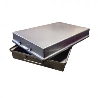 Tava cu capac 2 in 1, NIEV, Otel inoxidabil, 60x40x10cm, Gri