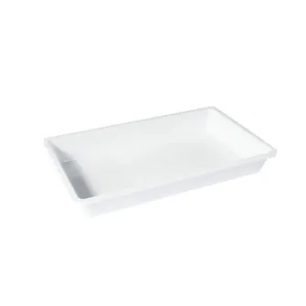 Tava dreptunghiulara pentru servire, din plastic, Plastina, alba, 34x22x7 cm