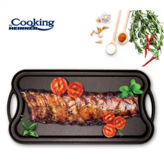 Tava grill/plita Cooking by Heinner, fonta, inductie, 51 x 26 x 2.5 cm