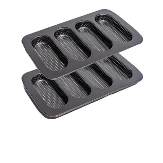 Tava pentru chifle hot dog, antiaderenta, design ventilat, 34.8x21.3x2.8cm
