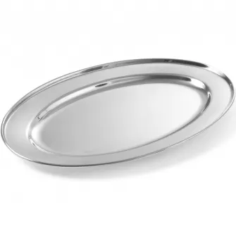 Tava servire ovala, din inox, 240x170 mm, Hendi