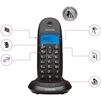 Telefon fix fara fir Motorola DECT C1001CB+, Negru