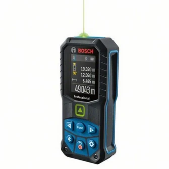 Telemetru profesional pe acumulator laser verde Bosch 0601072U01, 515 nm, ± 1.5 mm precizie, IP 65, Bluetooth 4.2, acumulator Li-Ion, 3.7V, 1 Ah, cablu USB, curea transport, huse de protectie