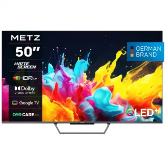 Televizor METZ QLED 50MQE7600, 126 cm, Smart Google TV, 4K Ultra HD, Clasa F (Model 2024)