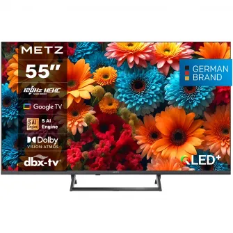 Televizor METZ QLED 55MQF7500Z, 139 cm, Smart Google TV, 4K Ultra HD, 120Hz, Clasa F (Model 2025)