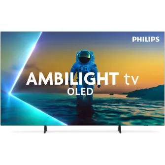 Televizor Philips AMBILIGHT tv OLED 77OLED820, 194 cm, Google TV, 4K Ultra HD, 144Hz, Clasa F (Model 2025)