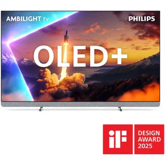 Televizor Philips AMBILIGHT tv OLED+ 55OLED910, 139 cm, Google TV, 4K Ultra HD, 100 Hz, Clasa F (Model 2025)