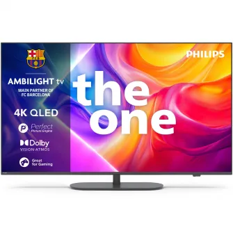 Televizor Philips AMBILIGHT tv QLED 65PUS9010, 164 cm, Smart TV, 4K Ultra HD, 100 Hz, Clasa E (Model 2025)