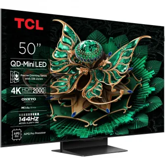 Televizor TCL MiniLed 50C7K, 126 cm, Smart Google TV, 4K Ultra HD, 100Hz, Clasa F (Model 2025)