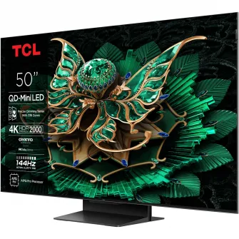 Televizor TCL MiniLed 50C7K, 126 cm, Smart Google TV, 4K Ultra HD, 100Hz, Clasa F (Model 2025)