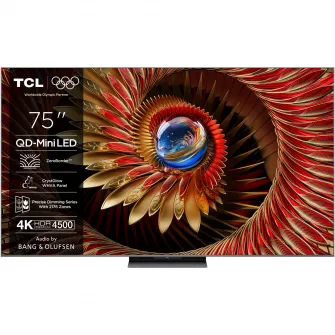 Televizor TCL MiniLed 75C8K, 189 cm, Smart Google TV, 4K Ultra HD, 100Hz, Clasa D (Model 2025)