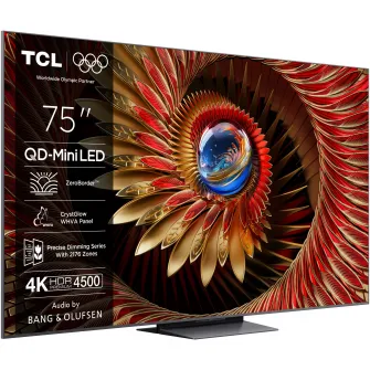 Televizor TCL MiniLed 75C8K, 189 cm, Smart Google TV, 4K Ultra HD, 100Hz, Clasa D (Model 2025)