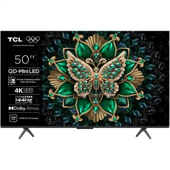 Televizor TCL QD-MiniLed 50C6K, 126 cm, Smart Google TV, 4K Ultra HD, 100Hz, Clasa E (Model 2025)
