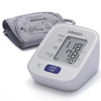 Tensiometru de brat complet automat Omron M2, Tehnologie Intellisense, Aparat validat clinic, Alb/Gri + Adaptor