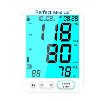 Tensiometru de brat Perfect Medical cu adaptor USB C, Ecran iluminat, Profesional, Avizat Medical