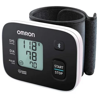 Tensiometru de incheietura Omron RS3, 60 de masuratori, validat clinic, Negru