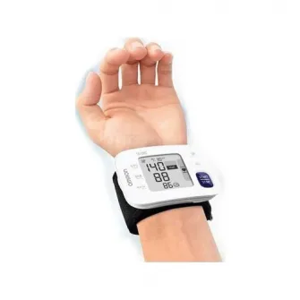 Tensiometru digital de incheietura Omron RS4, validat clinic, Tehnologie Intellisense, Senzor eroare de miscare, Afisaj LCD, Alb