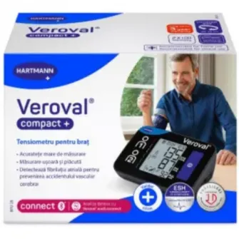 Tensiometru pentru brat Veroval Compact BPU26, Bluetooth, Manseta Universala, Masurare Oscilometrica, Hartmann