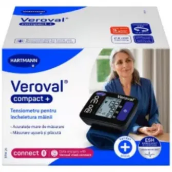 Tensiometru pentru incheietura Veroval Compact BPU26, Bluetooth, Manseta Universala, Masurare Oscilometrica, Hartmann