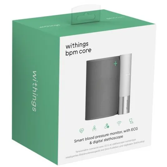 Withings BMP Core, синхронизация Wi-Fi, светодиодный экран, датчик ЭКГ, цифровой стетоскоп