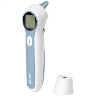 Termometru cu infrarosu pentru ureche si frunte Beaba Thermospeed, Albastru/Alb