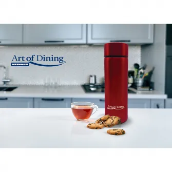 Termos Art of dining by Heinner cu indicator LED pentru temperatura, inox, 450 ml, rosu