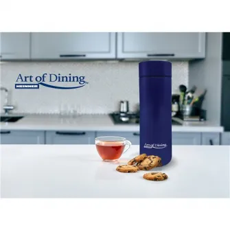 Termos Art of dining by Heinner cu indicator LED pentru temperatura, inox, 450 ml, albastru