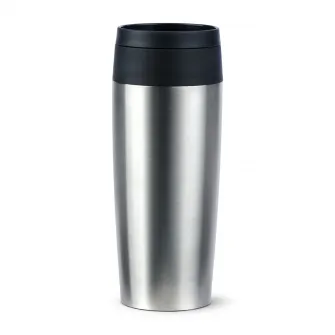 Termos calatorie Tefal Travel Mug Classic, inox, fara BPA, 100% etans, functie Quick Press, 0.36 L, argintiu