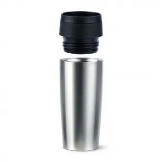 Termos calatorie Tefal Travel Mug Classic, inox, fara BPA, 100% etans, functie Quick Press, 0.36 L, argintiu