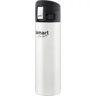Termos Lamart Branche, 420 ml, 23.3 x 6.4 cm, alb