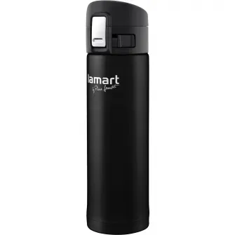 Termos Lamart Branche, 420 ml, 23.3 x 6.4 cm, negru