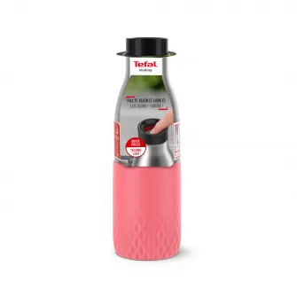 Termos Tefal BluDrop, capacitate 0.5 L, 100% sigur impotriva scurgerilor, roz-argintiu