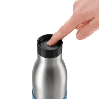 Termos Tefal BluDrop, capacitate 0.5 L, 100% sigur impotriva scurgerilor, albastru
